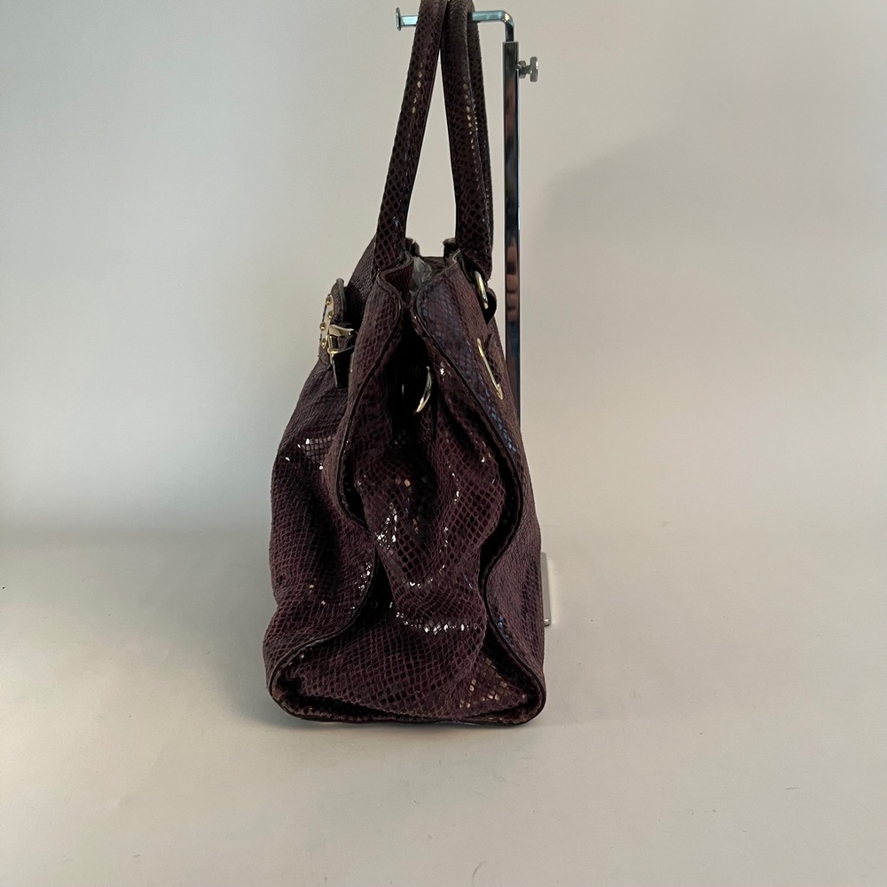 Michael Kors Purple Snake Skin Pattern Double Pocket Handbag - Picture 4 of 14